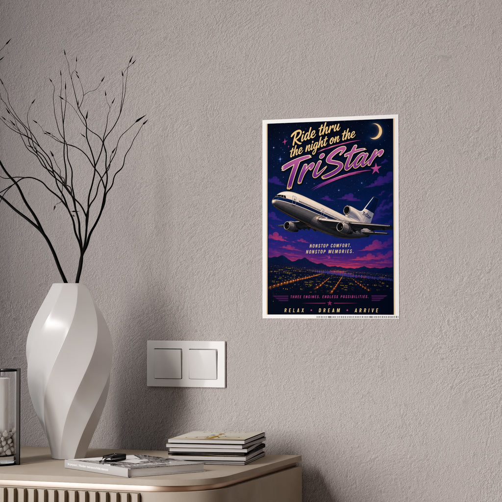 Gloss Poster - Retro Airplane Print "Nonstop Comfort, Nonstop Memories"