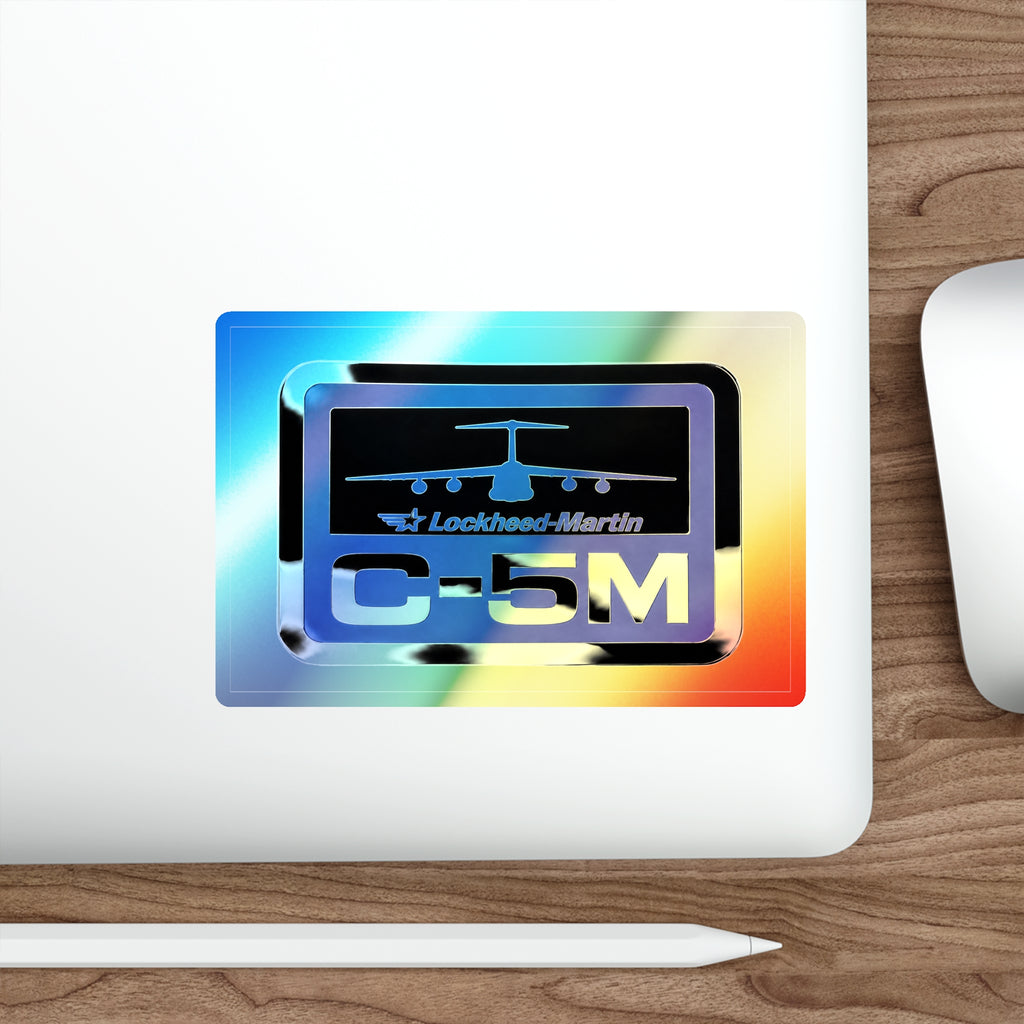 Holographic C-5M Die-Cut Sticker — Lockheed Martin Cargo Plane Decal