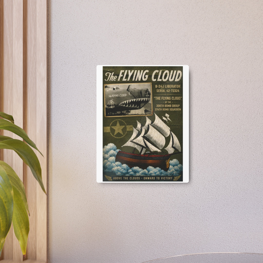 Vintage 'The Flying Cloud' Metal Sign – Nautical Airplane Retro Wall Art