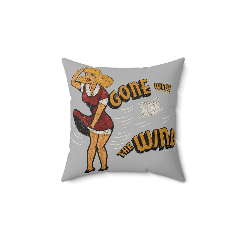 Throw Pillow — Retro Pin-Up "Gone With The Wind" Decorative Cushion