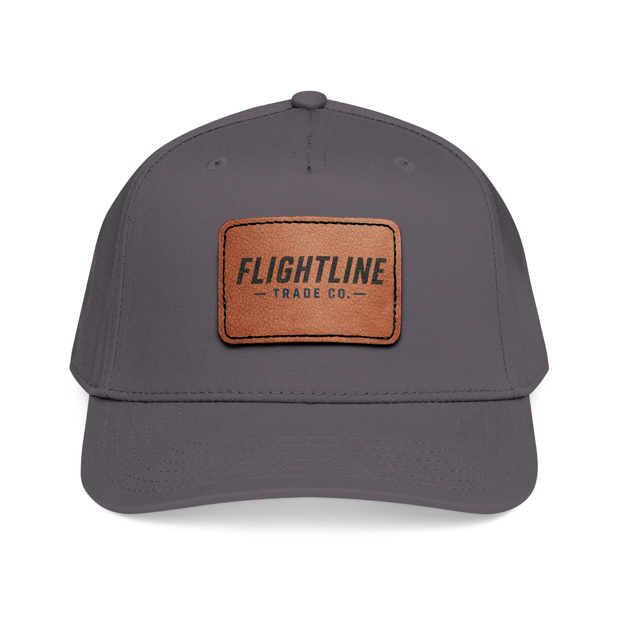 Mid Profile Baseball Cap with Leather Patch (Rectangle)