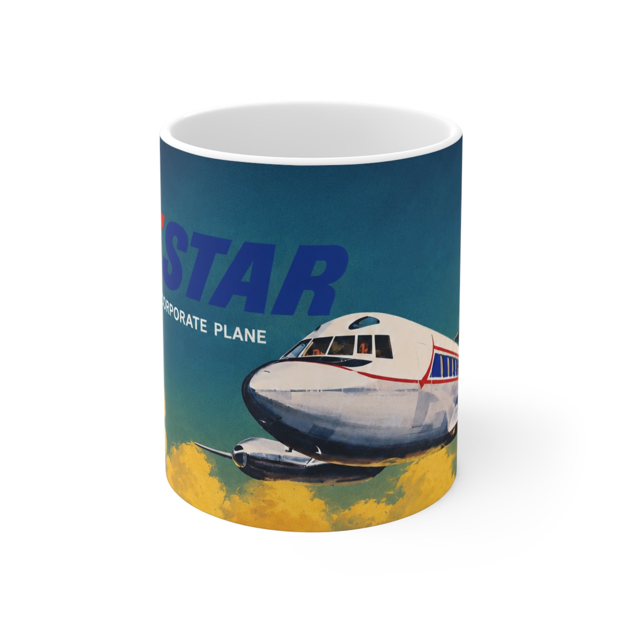 Jetstar Lockheed Vintage Aviation Mug — 'World's Fastest Corporate Plane' 11oz