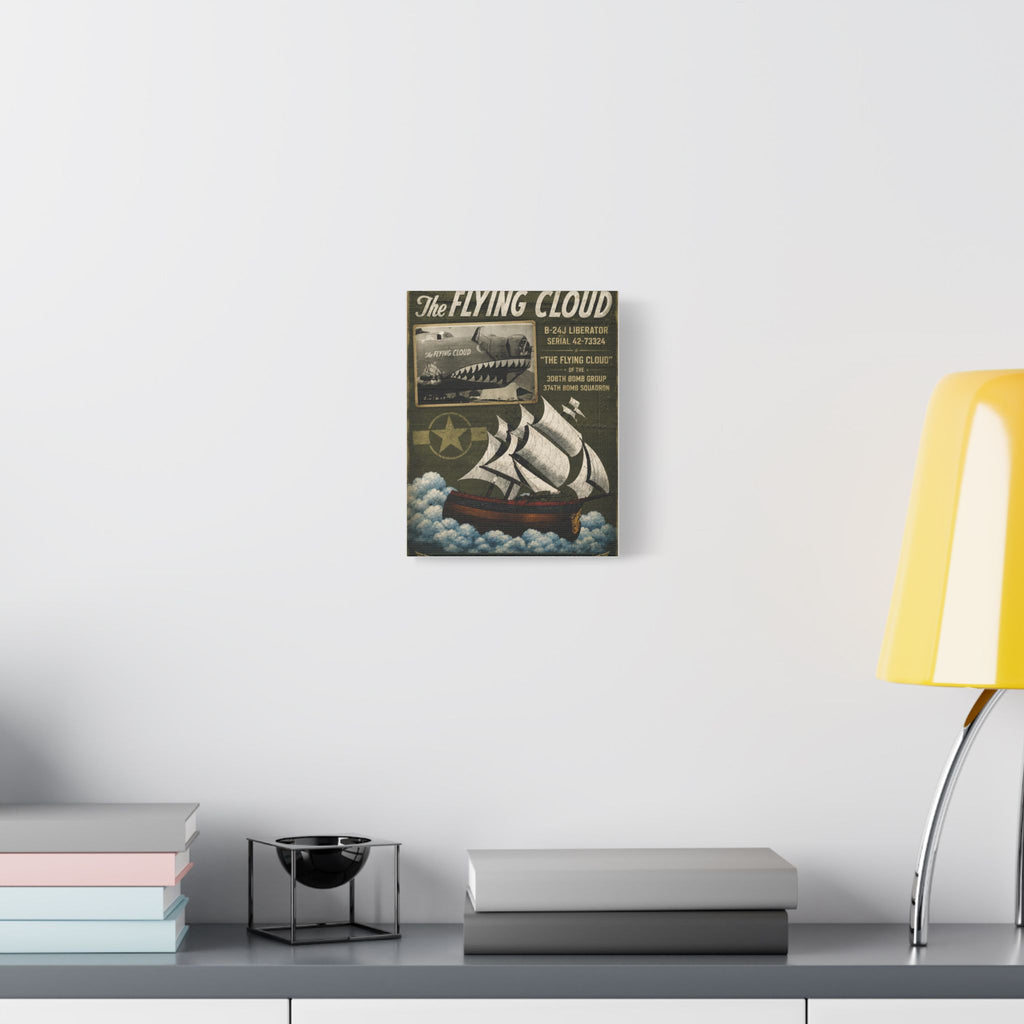 Flying Cloud Vintage Airship Canvas Print — 'The Flying Cloud' Stretched Satin Wall Art
