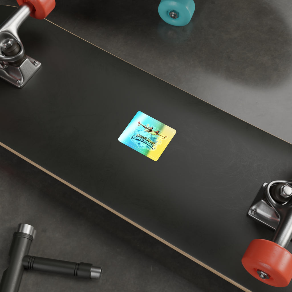 Holographic Die-Cut Sticker — "Nature's Biggest Super Soaker" Water Bomber Design