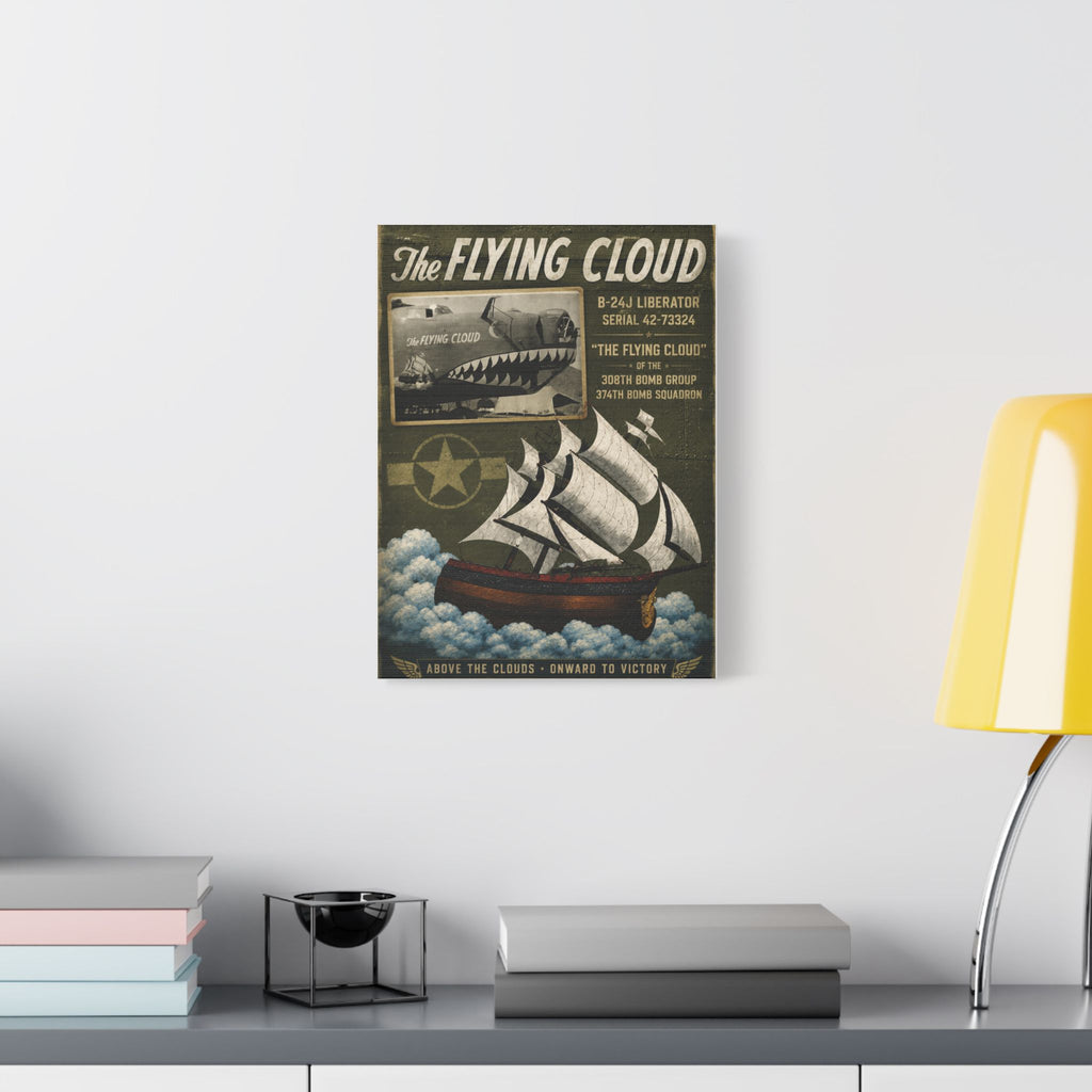 Flying Cloud Vintage Airship Canvas Print — 'The Flying Cloud' Stretched Satin Wall Art