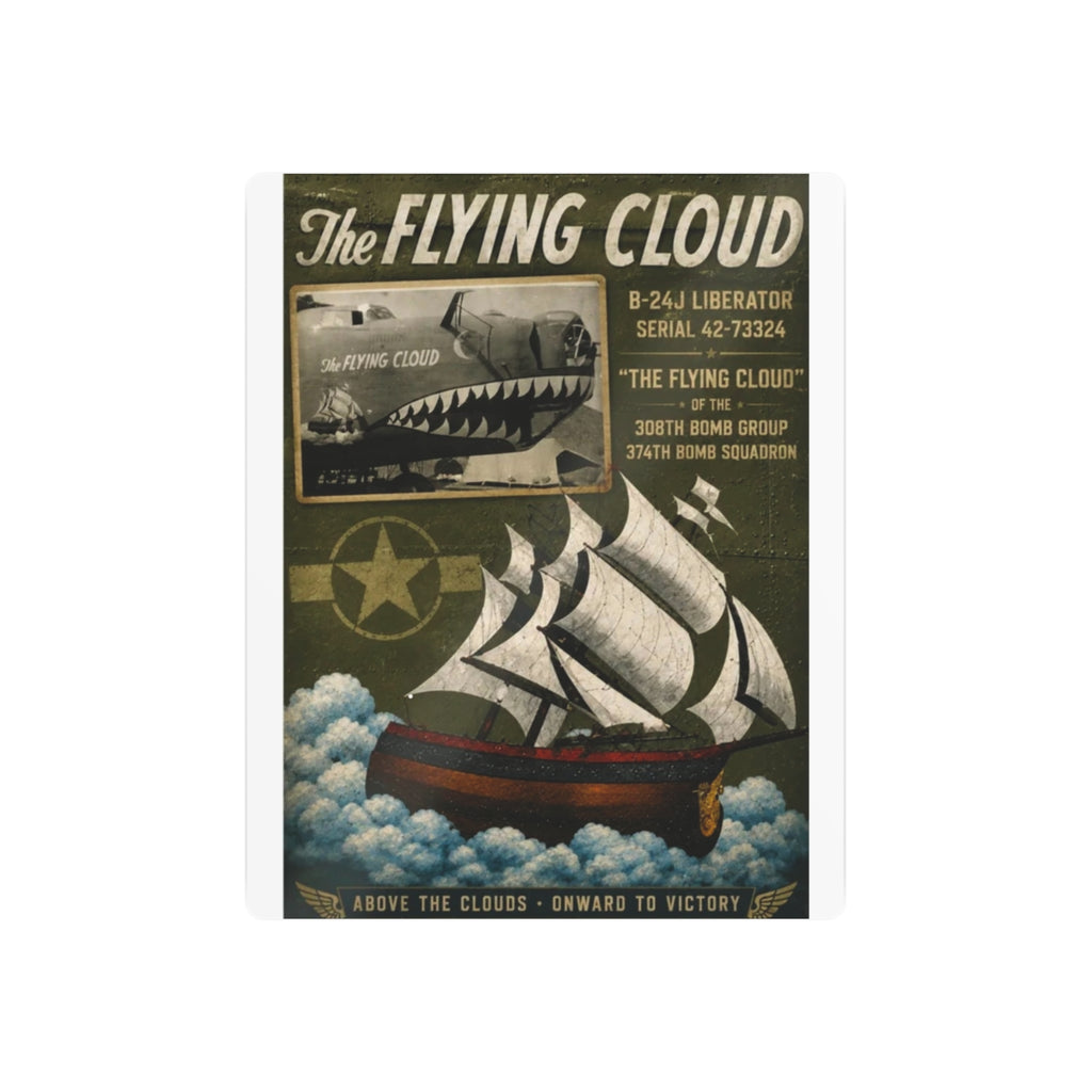 Vintage 'The Flying Cloud' Metal Sign – Nautical Airplane Retro Wall Art