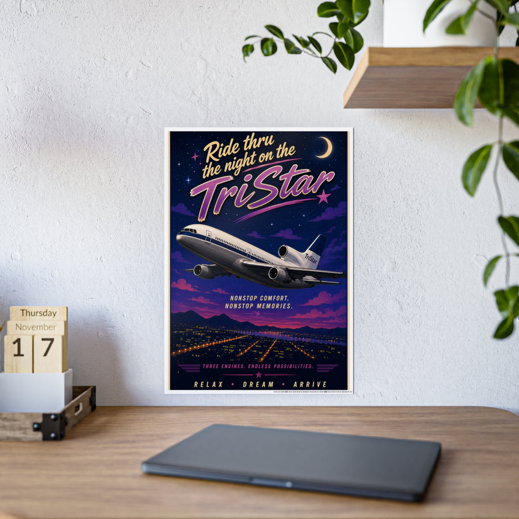 Gloss Poster - Retro Airplane Print "Nonstop Comfort, Nonstop Memories"