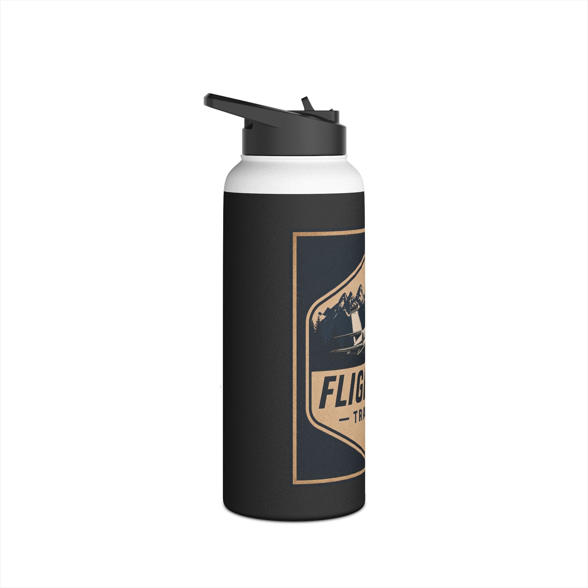Flightline Trade Co. Stainless Steel Water Bottle — Adventure Plane Logo Insulated Bottle