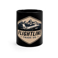 Flightline Trade Co. Black Mug — Vintage Plane & Mountain Coffee Cup (11 oz)