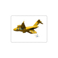 Yellow Cargo Plane Die-Cut Sticker — Retro AOL Mail Airplane Design