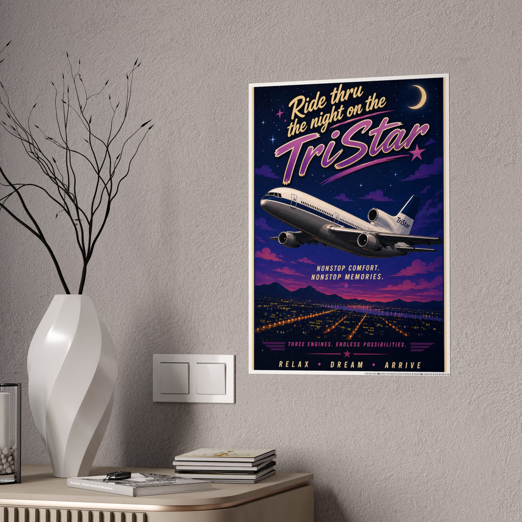 Gloss Poster - Retro Airplane Print "Nonstop Comfort, Nonstop Memories"