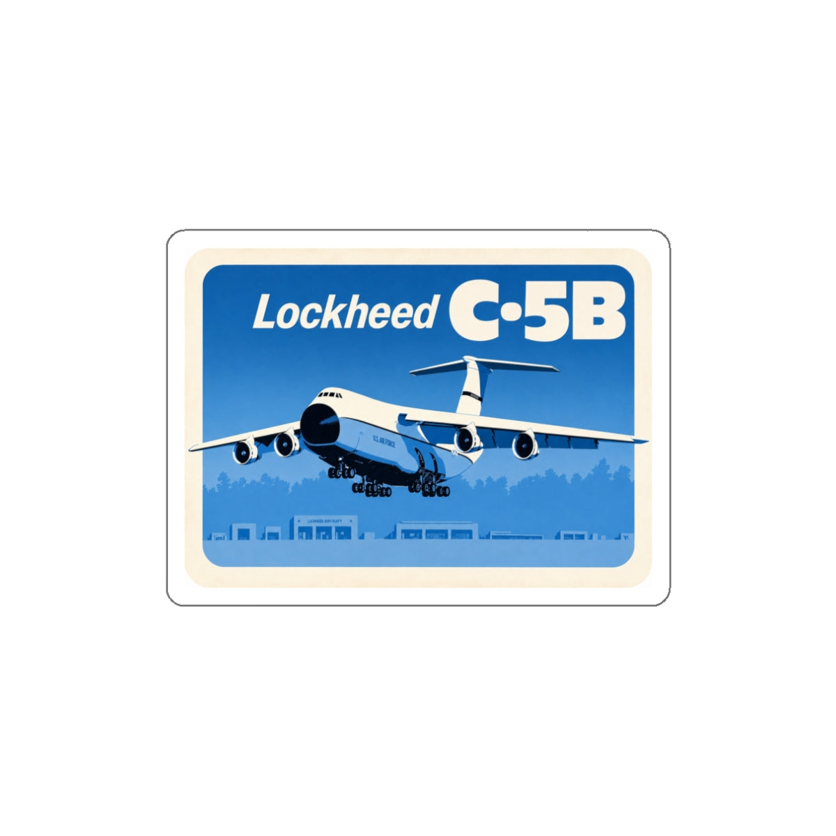 Lockheed C-5B Die-Cut Sticker — Vintage Airplane Aviation Decal