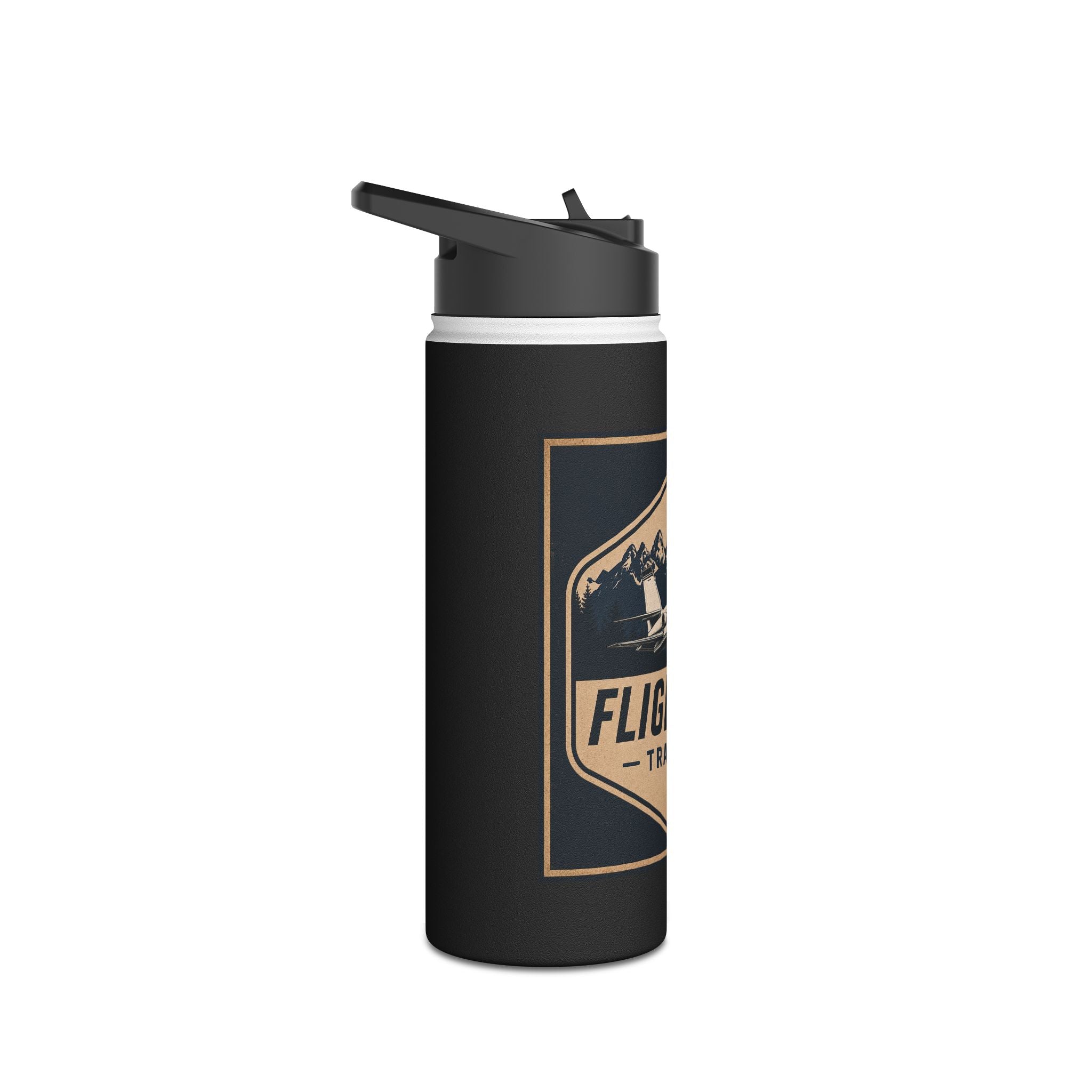 Flightline Trade Co. Stainless Steel Water Bottle — Adventure Plane Logo Insulated Bottle