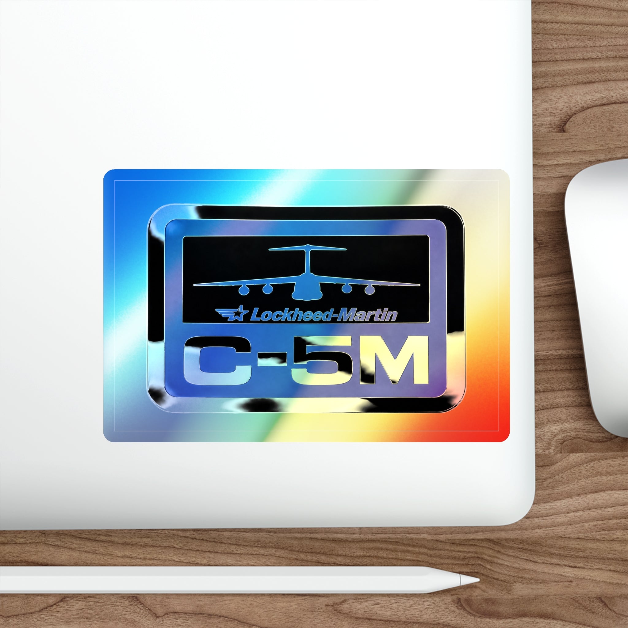 Holographic C-5M Die-Cut Sticker — Lockheed Martin Cargo Plane Decal