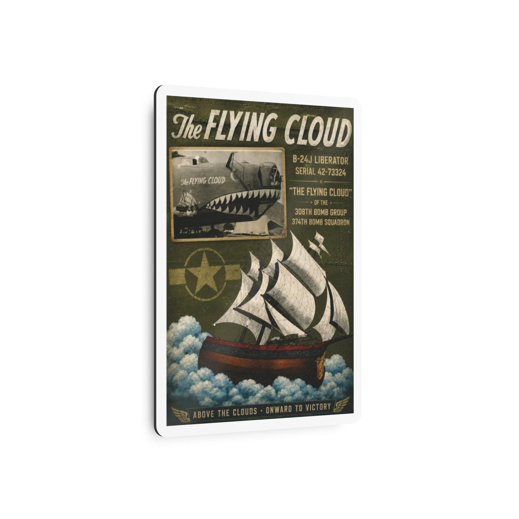 Vintage 'The Flying Cloud' Metal Sign – Nautical Airplane Retro Wall Art