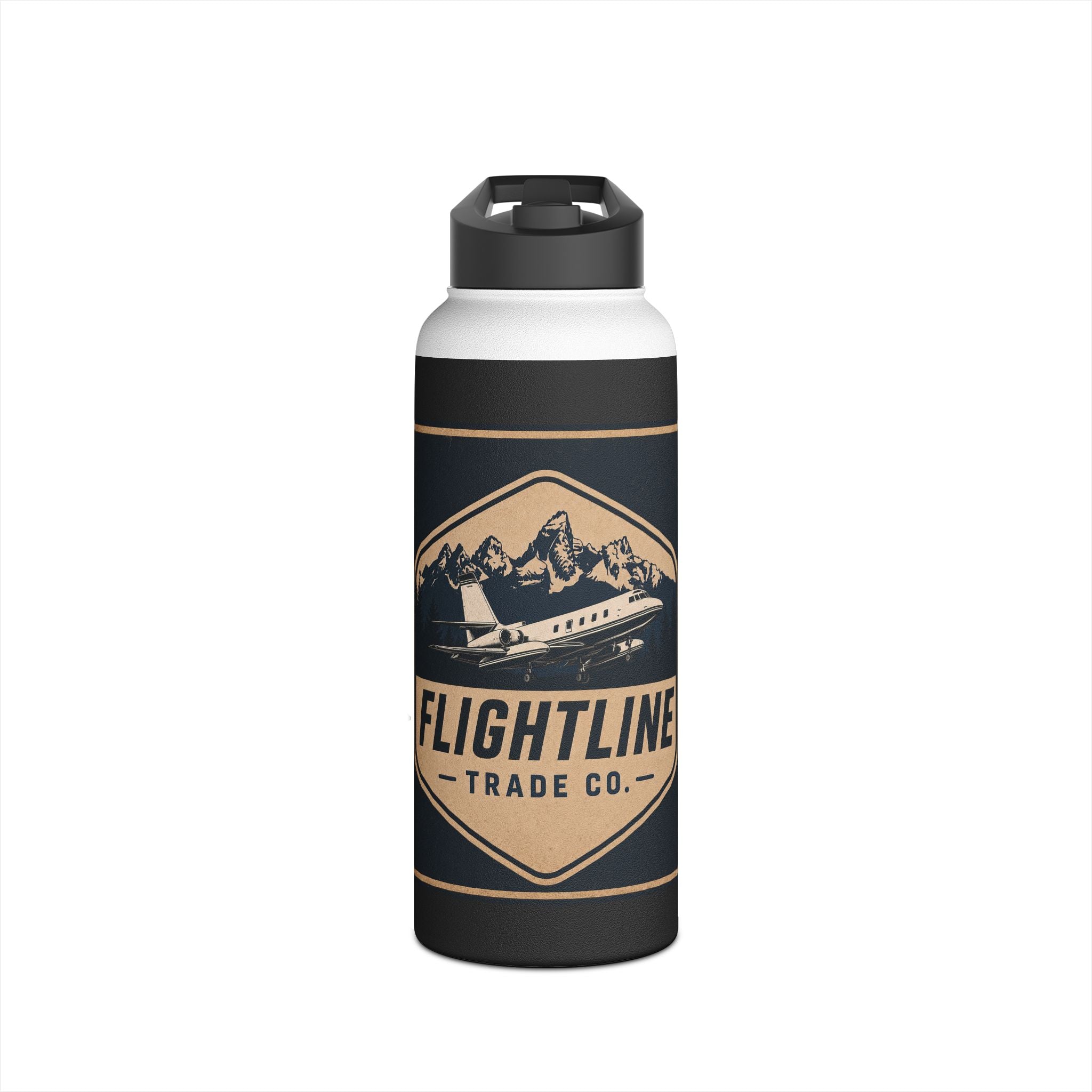 Flightline Trade Co. Stainless Steel Water Bottle — Adventure Plane Logo Insulated Bottle