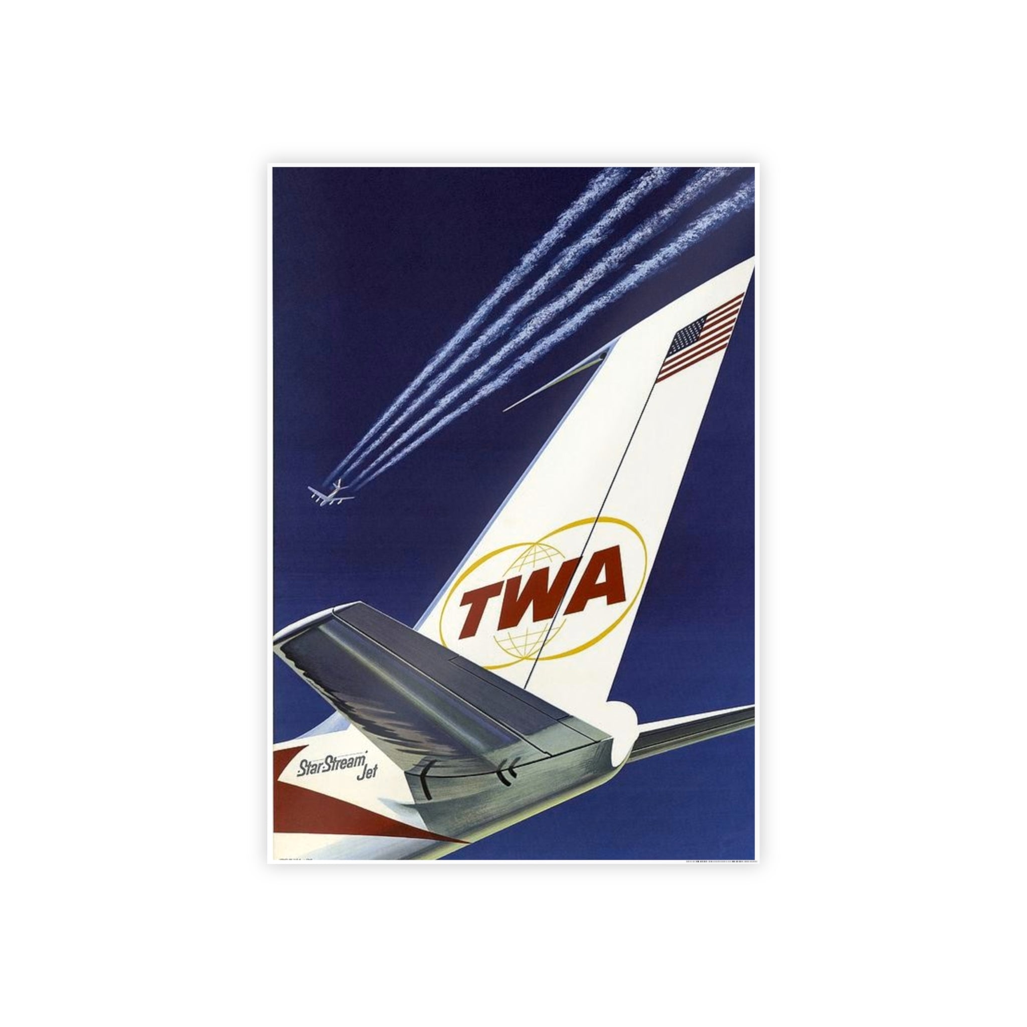 Vintage TWA Airline Poster Print — Retro Aviation Wall Art