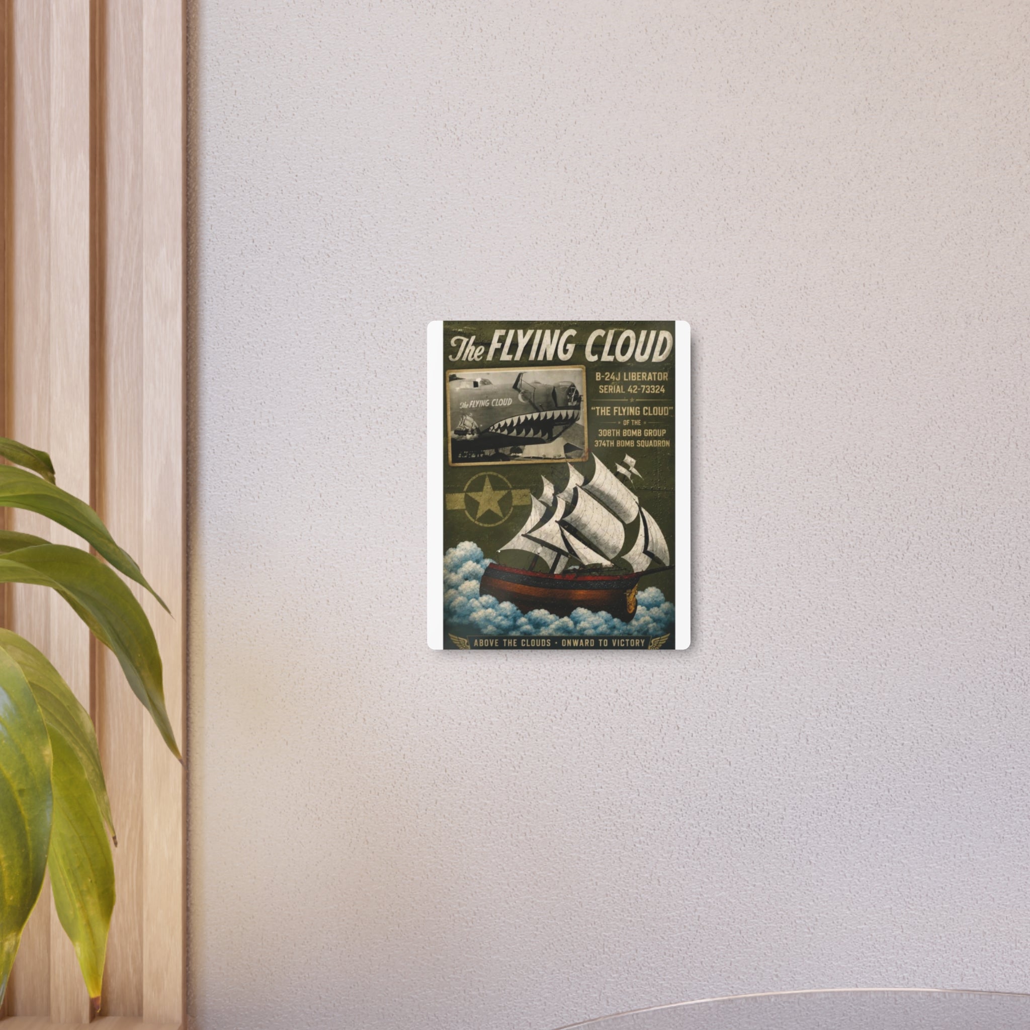 Vintage 'The Flying Cloud' Metal Sign – Nautical Airplane Retro Wall Art