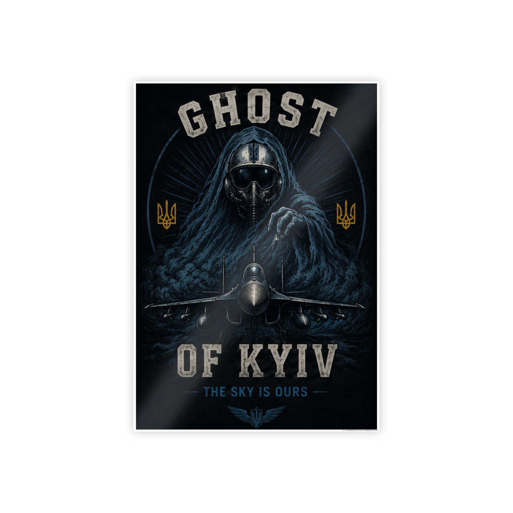 Ghost of Kyiv Gloss Poster — Military Jet Aviation Wall Art