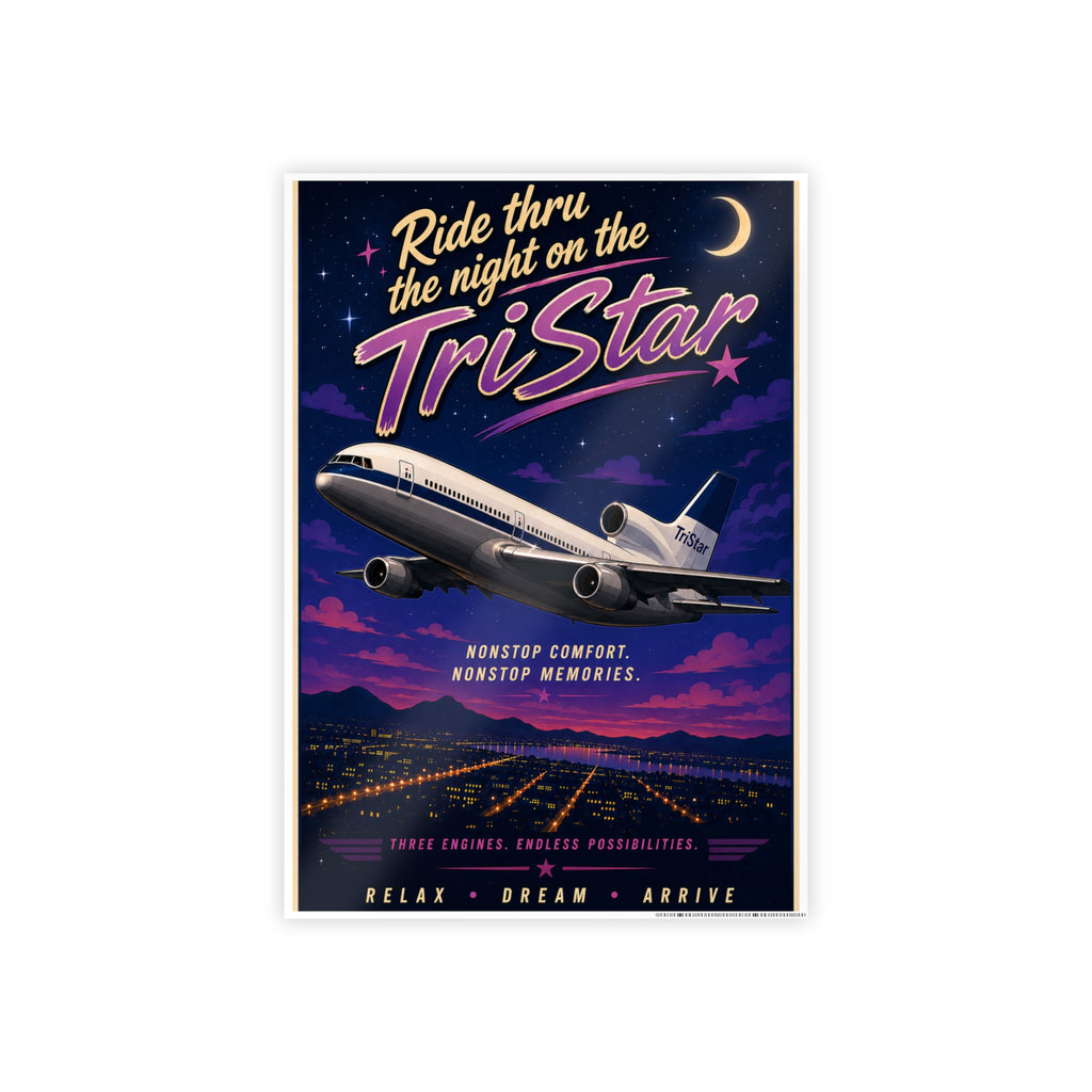 Gloss Poster - Retro Airplane Print "Nonstop Comfort, Nonstop Memories"