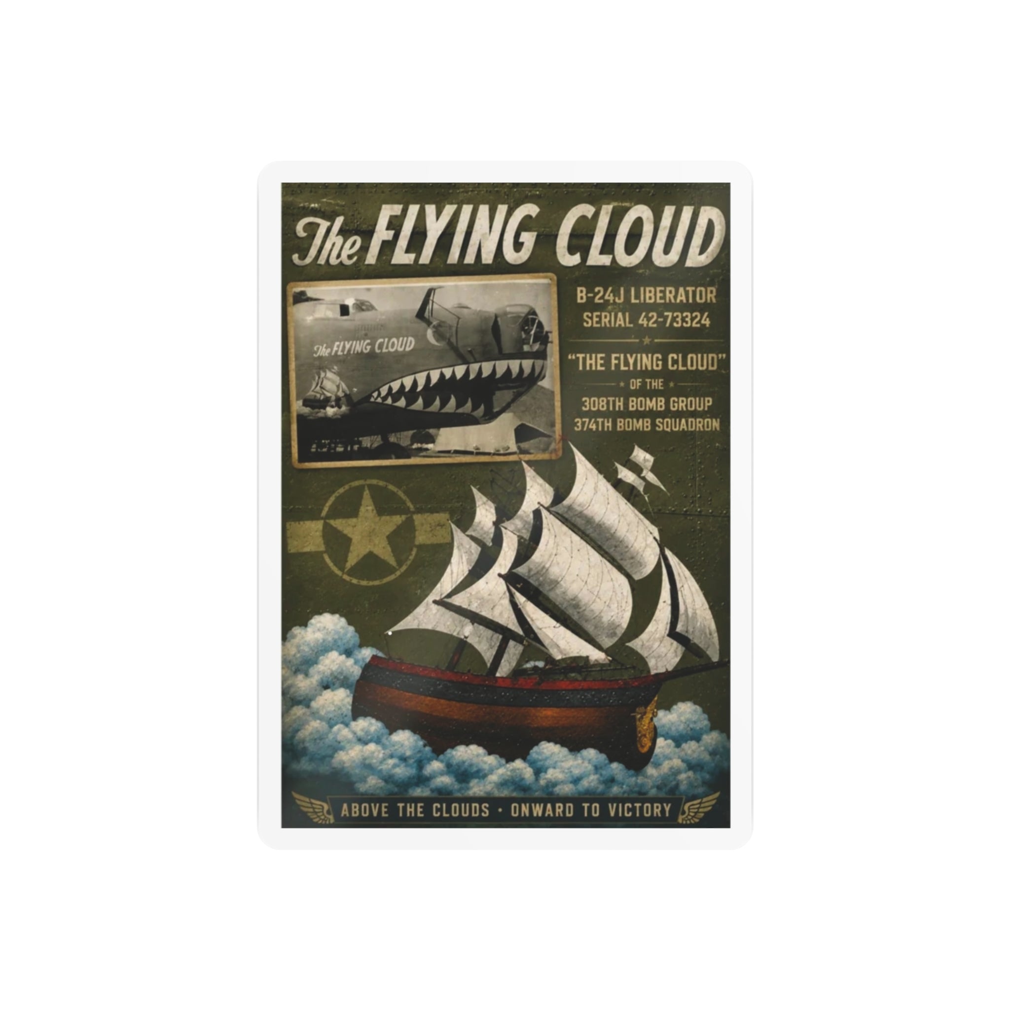 Vintage 'The Flying Cloud' Metal Sign – Nautical Airplane Retro Wall Art