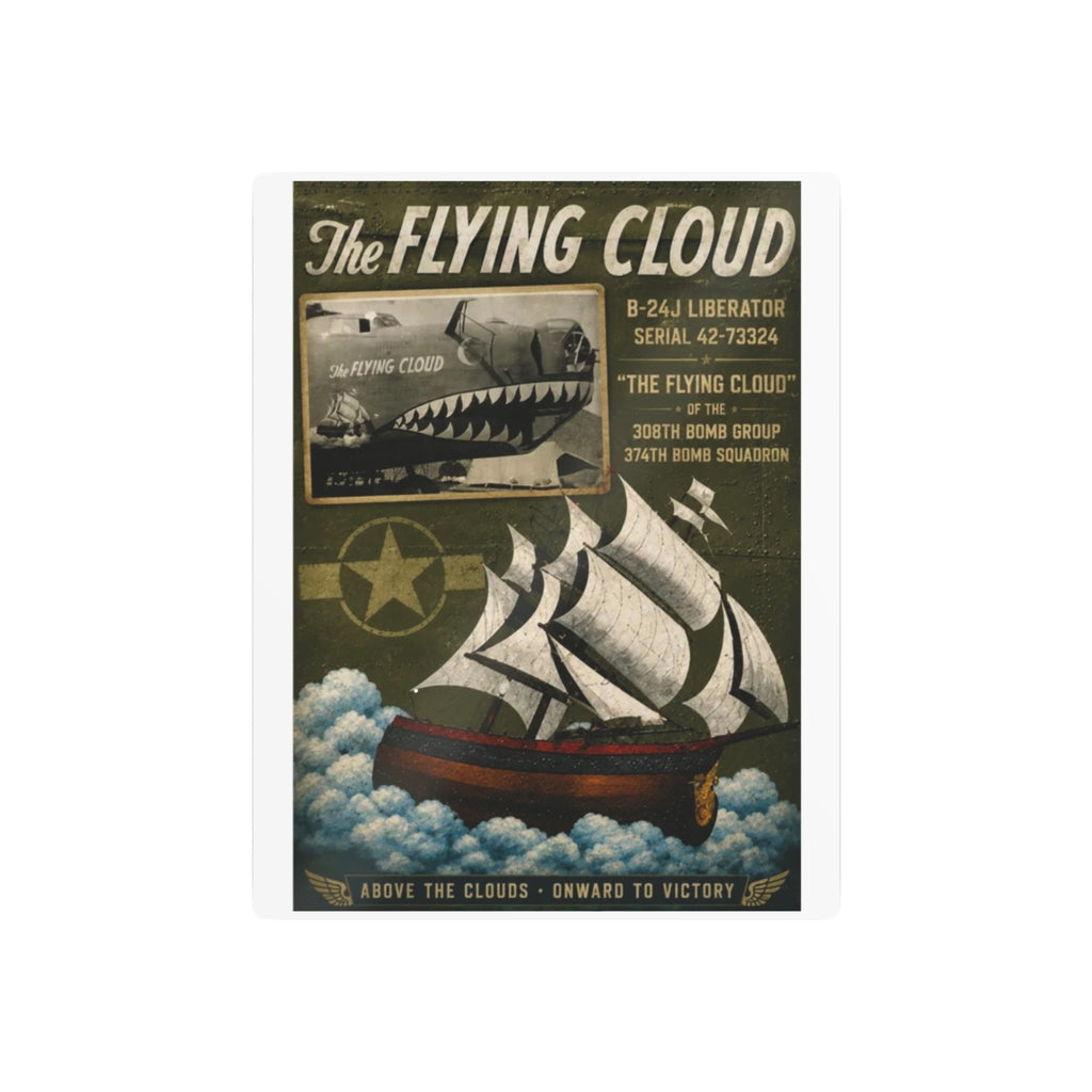 Vintage 'The Flying Cloud' Metal Sign – Nautical Airplane Retro Wall Art
