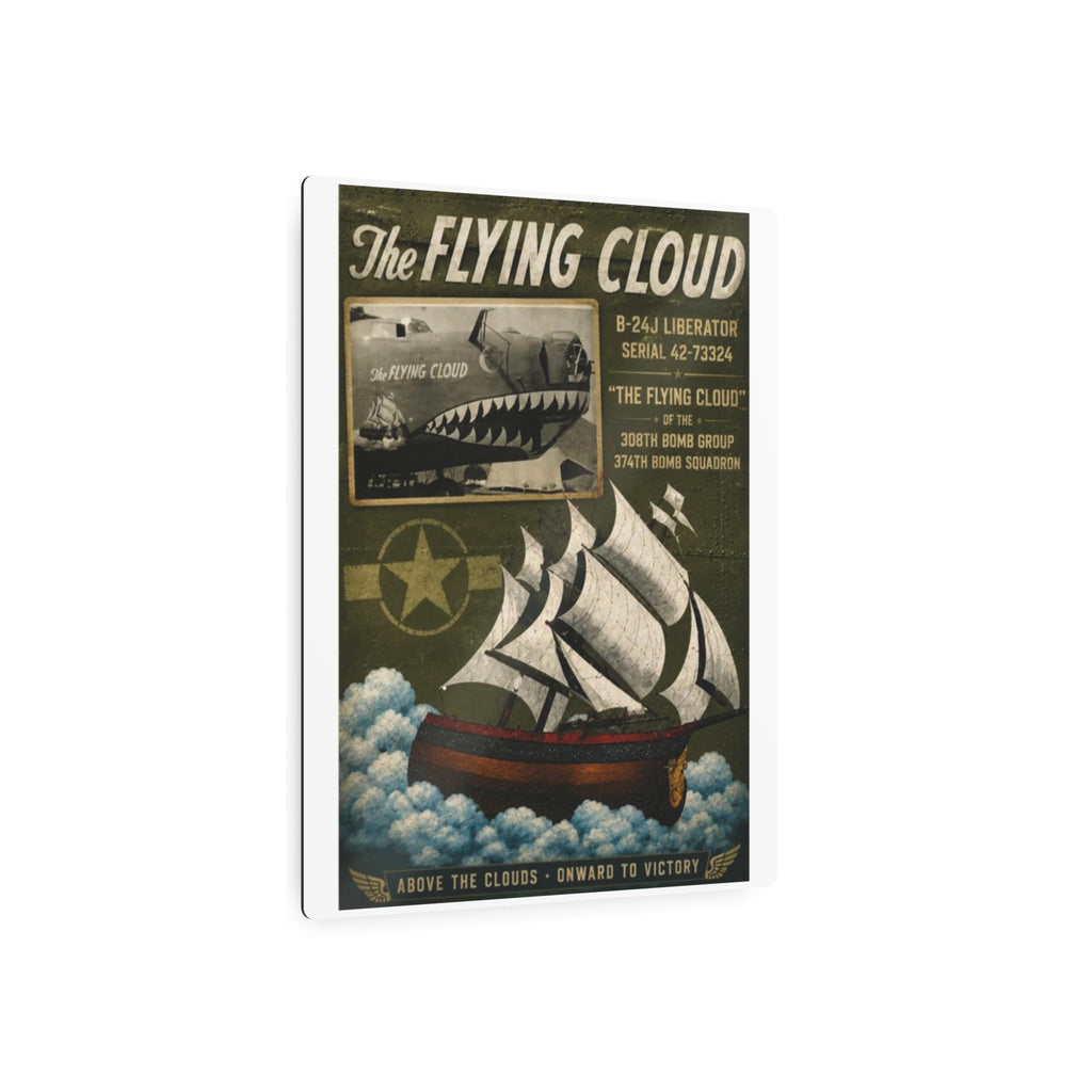 Vintage 'The Flying Cloud' Metal Sign – Nautical Airplane Retro Wall Art