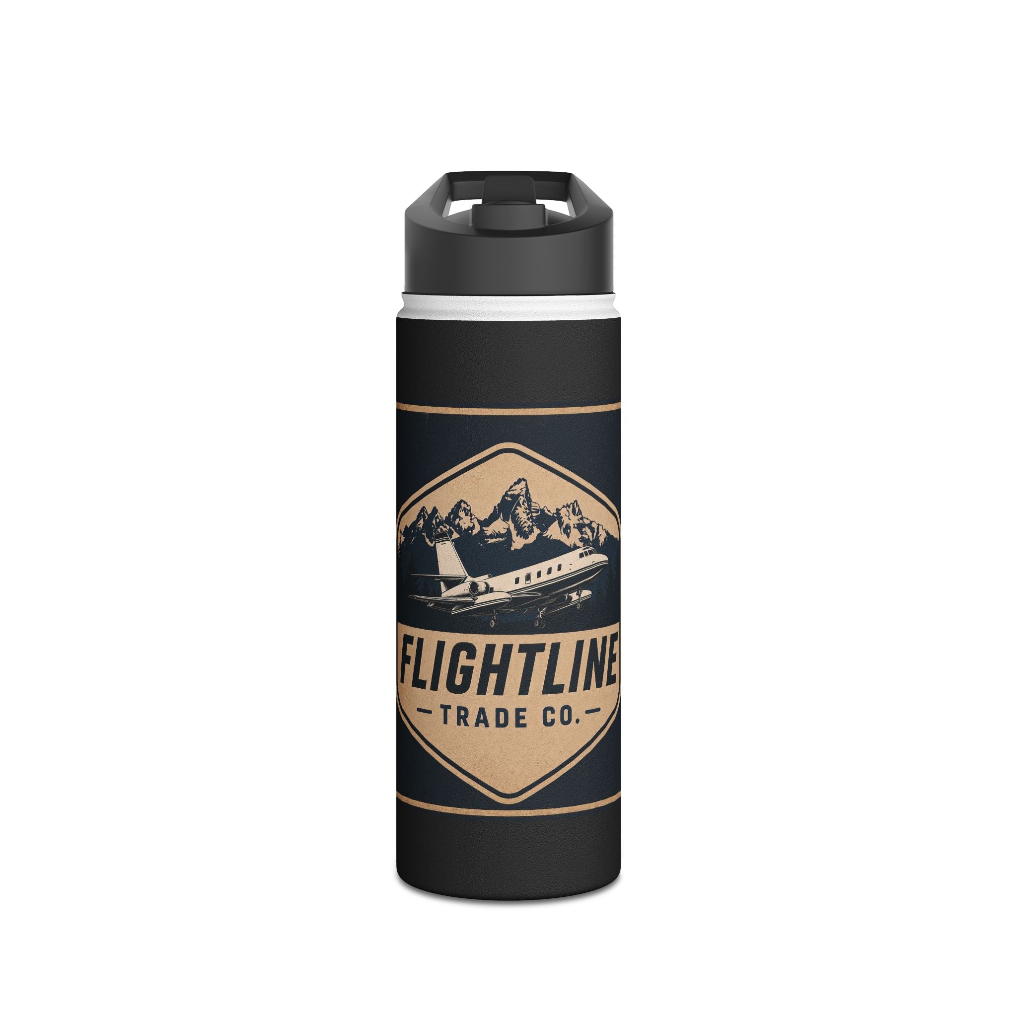 Flightline Trade Co. Stainless Steel Water Bottle — Adventure Plane Logo Insulated Bottle
