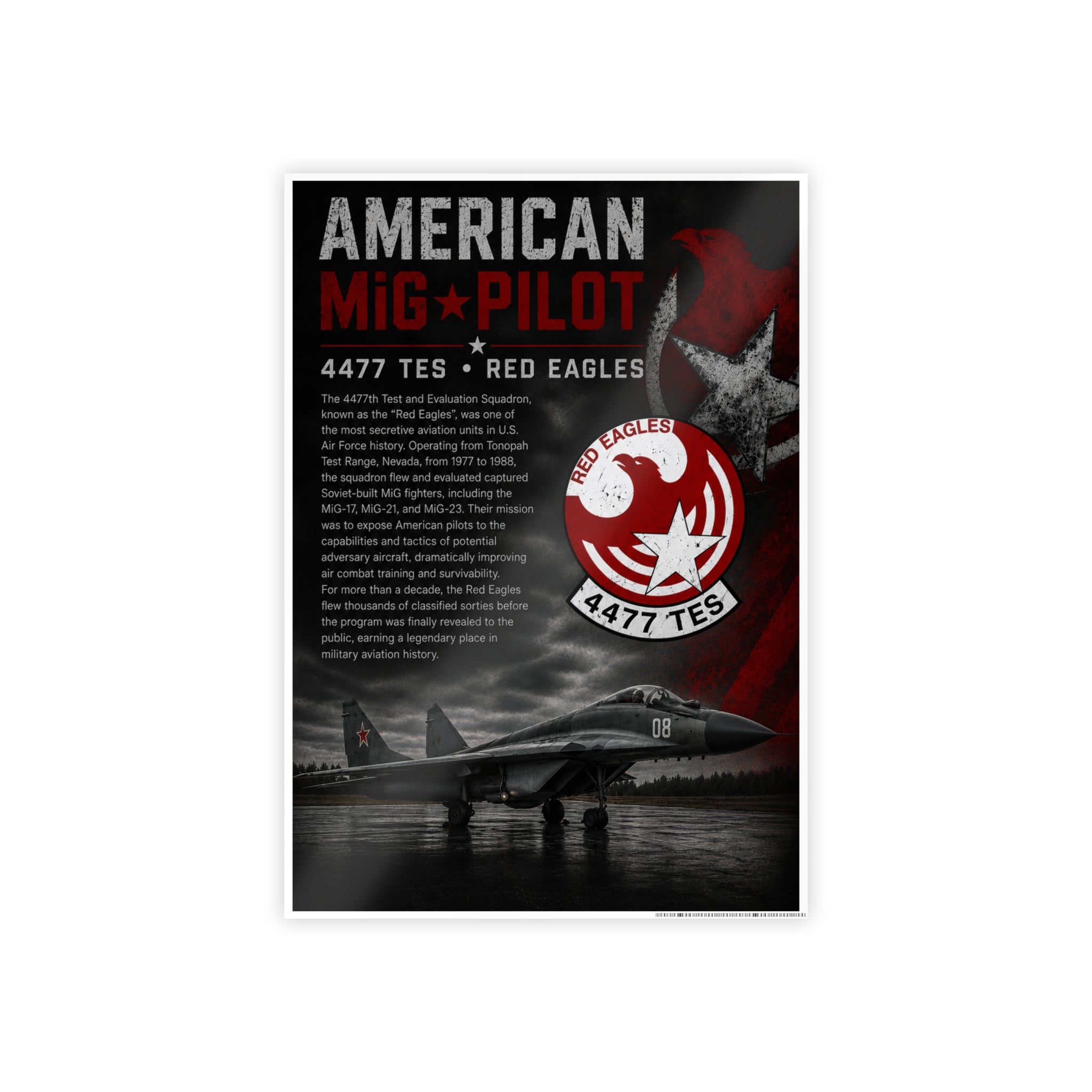Gloss Poster — American MiG Pilot 4477 TES Red Eagles Military Aviation Print