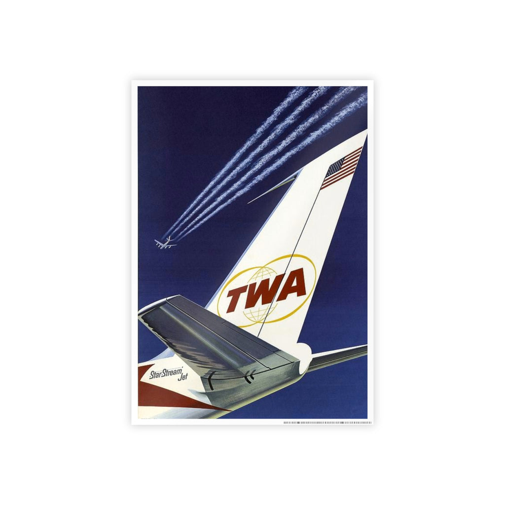 Vintage TWA Airline Poster Print — Retro Aviation Wall Art