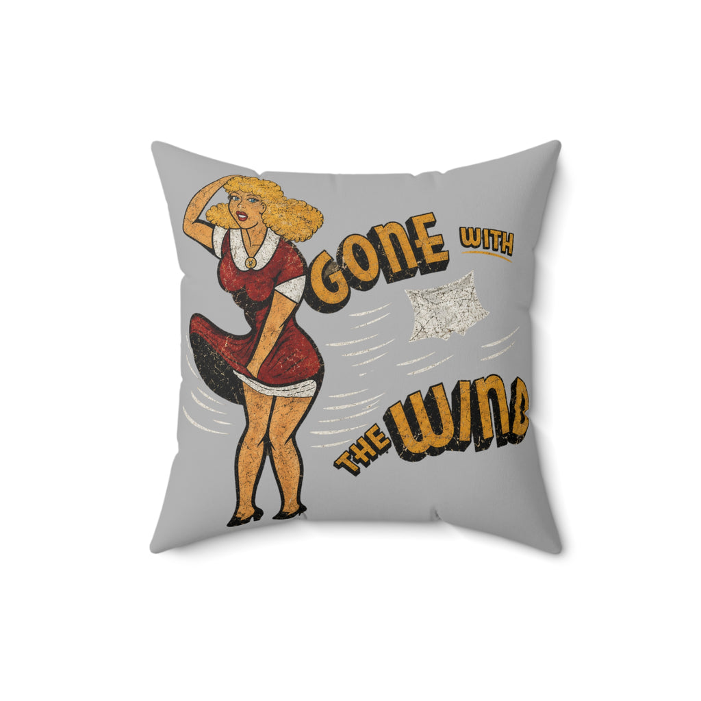 Throw Pillow — Retro Pin-Up "Gone With The Wind" Decorative Cushion