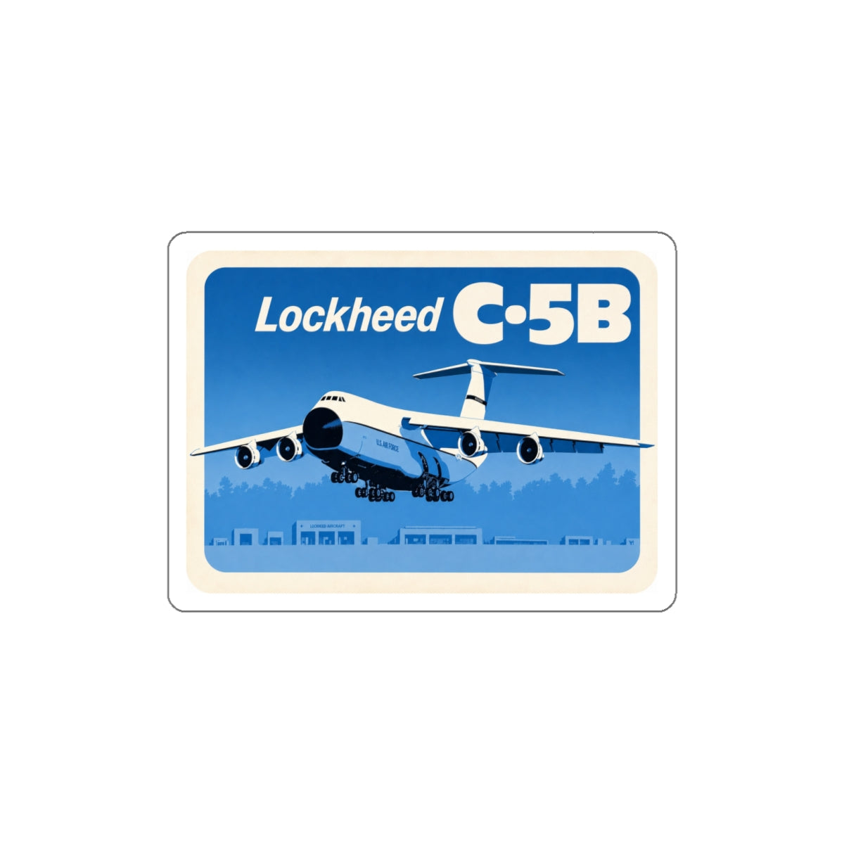 Lockheed C-5B Die-Cut Sticker — Vintage Airplane Aviation Decal