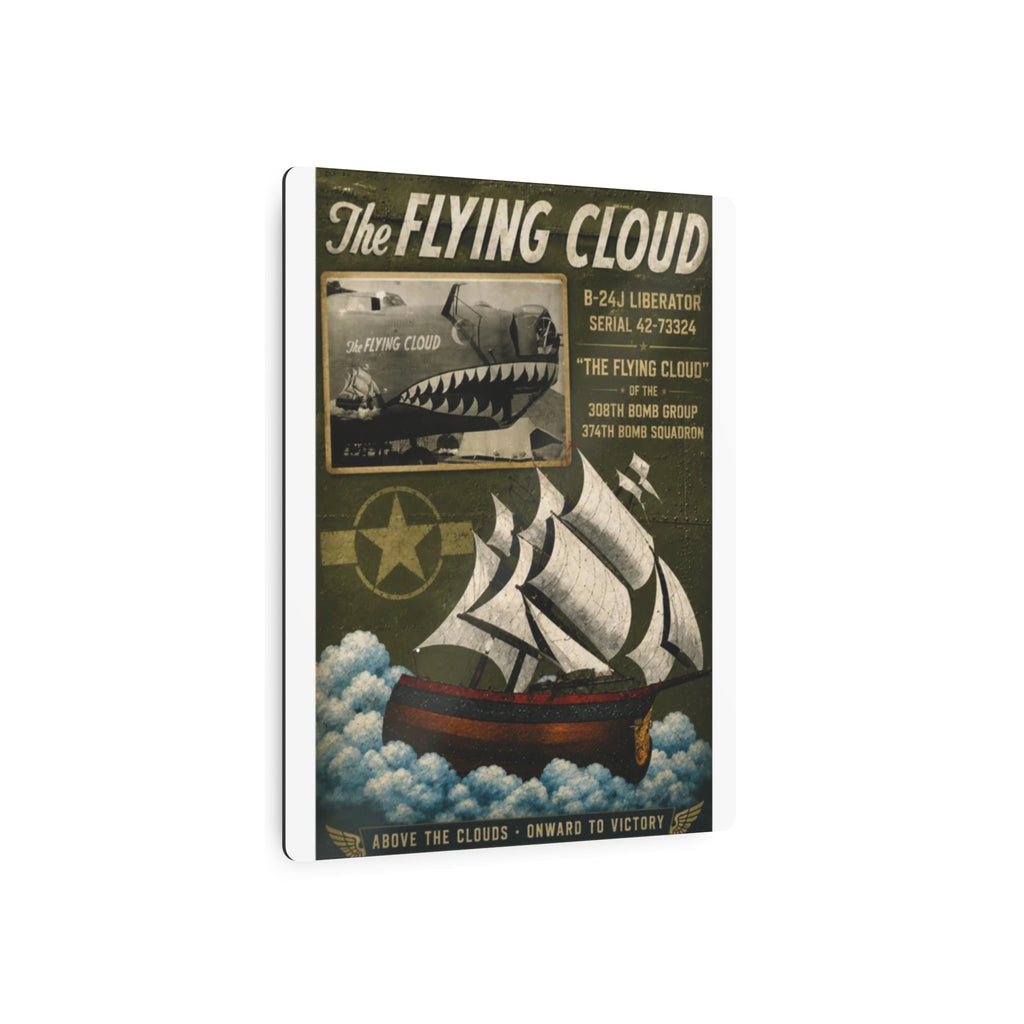 Vintage 'The Flying Cloud' Metal Sign – Nautical Airplane Retro Wall Art