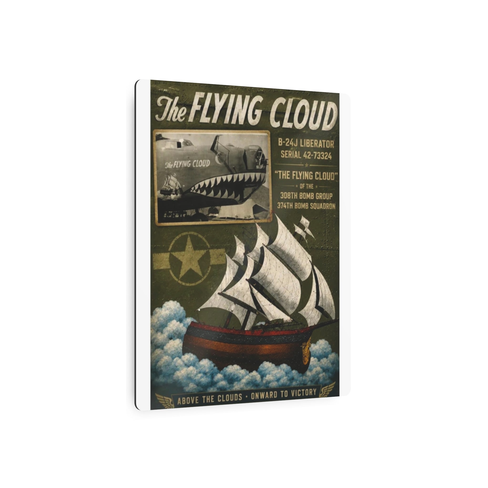 Vintage 'The Flying Cloud' Metal Sign – Nautical Airplane Retro Wall Art