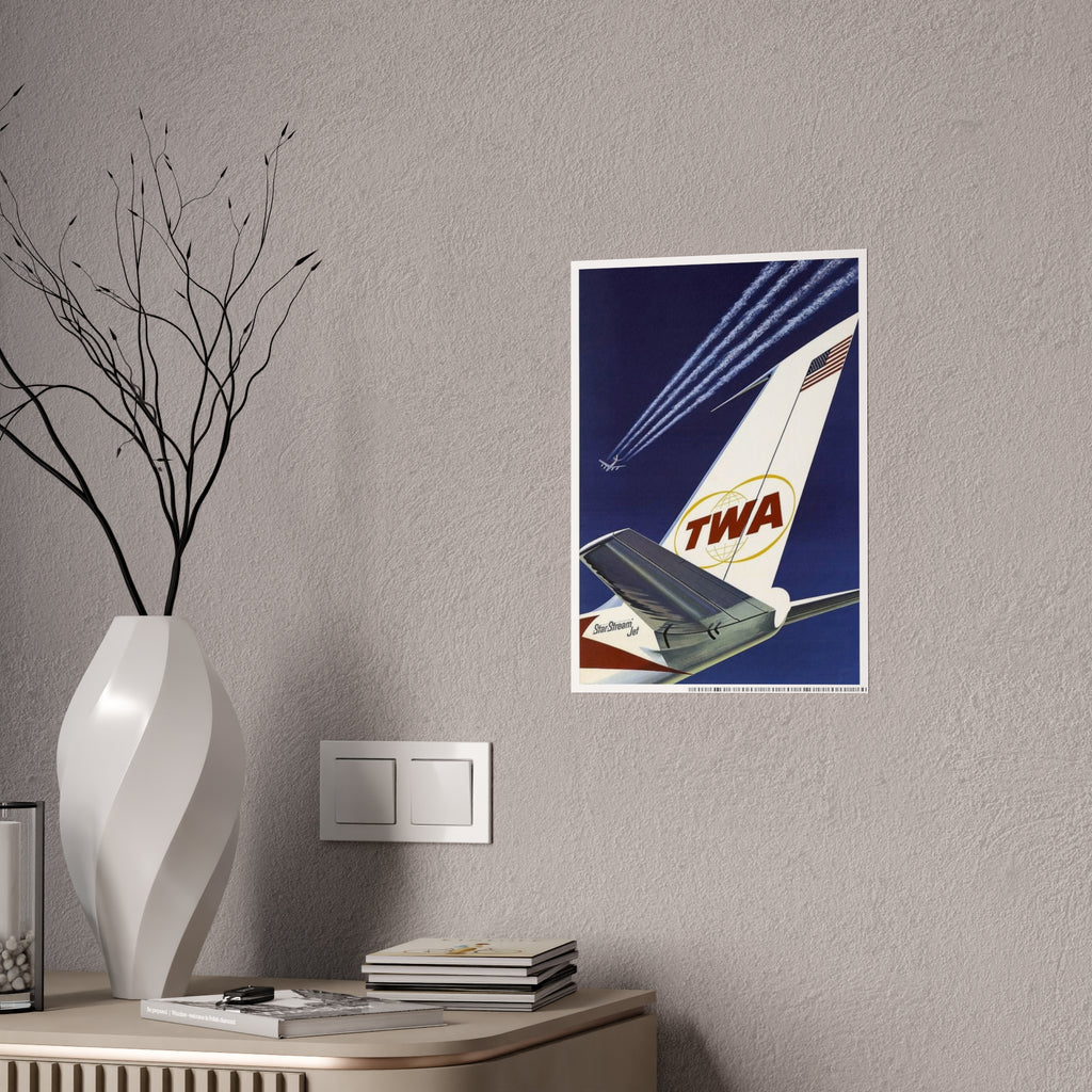 Vintage TWA Airline Poster Print — Retro Aviation Wall Art