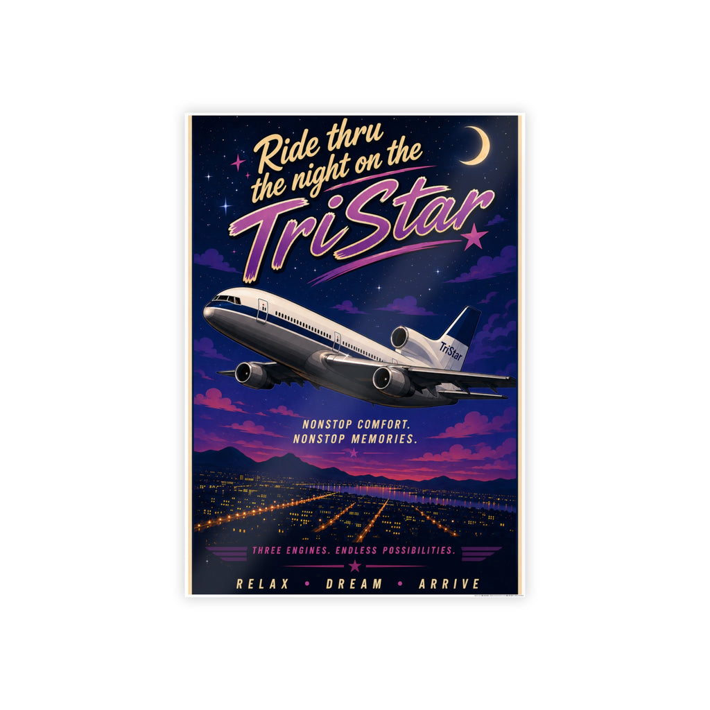Gloss Poster - Retro Airplane Print "Nonstop Comfort, Nonstop Memories"