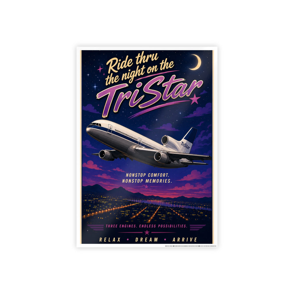 Gloss Poster - Retro Airplane Print "Nonstop Comfort, Nonstop Memories"