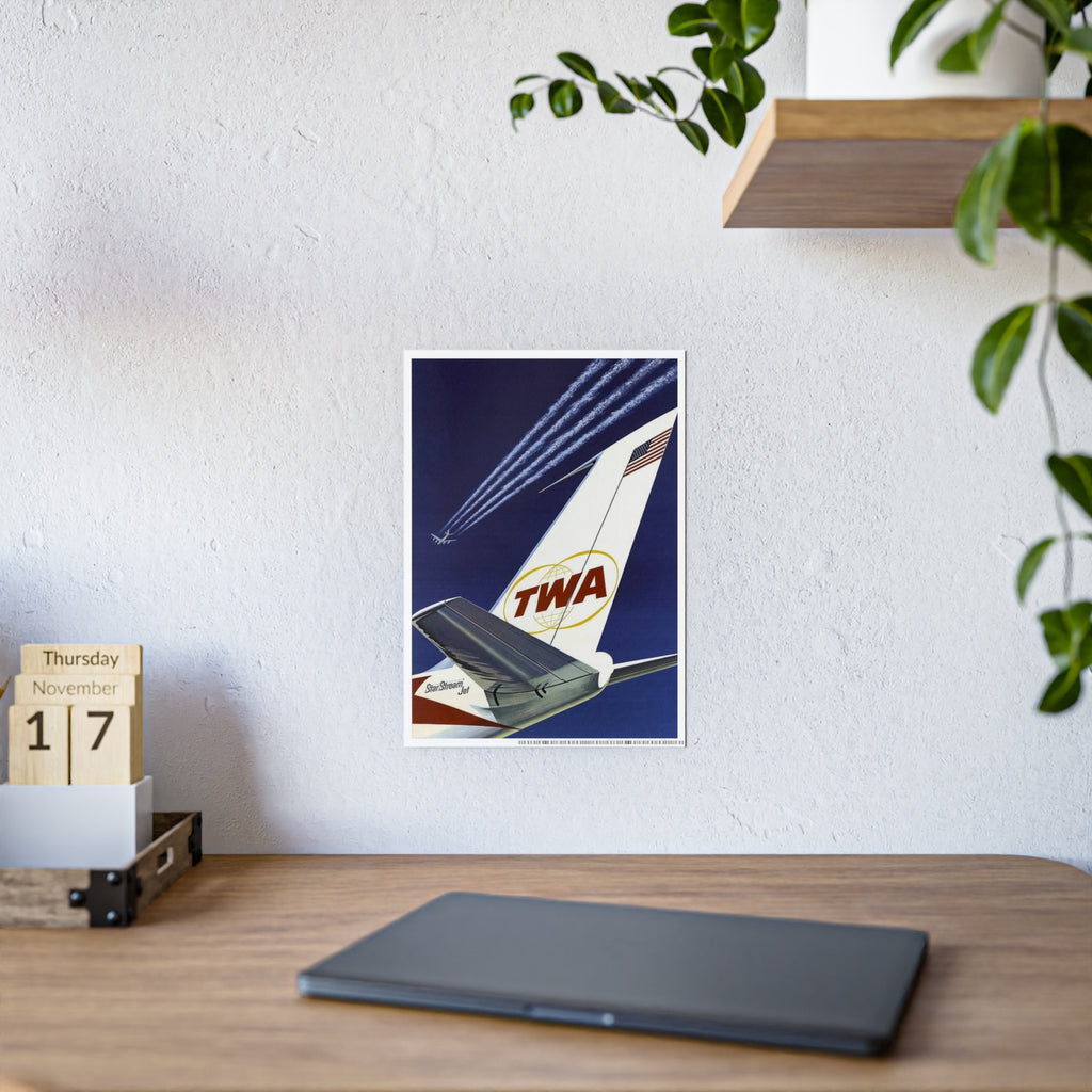 Vintage TWA Airline Poster Print — Retro Aviation Wall Art