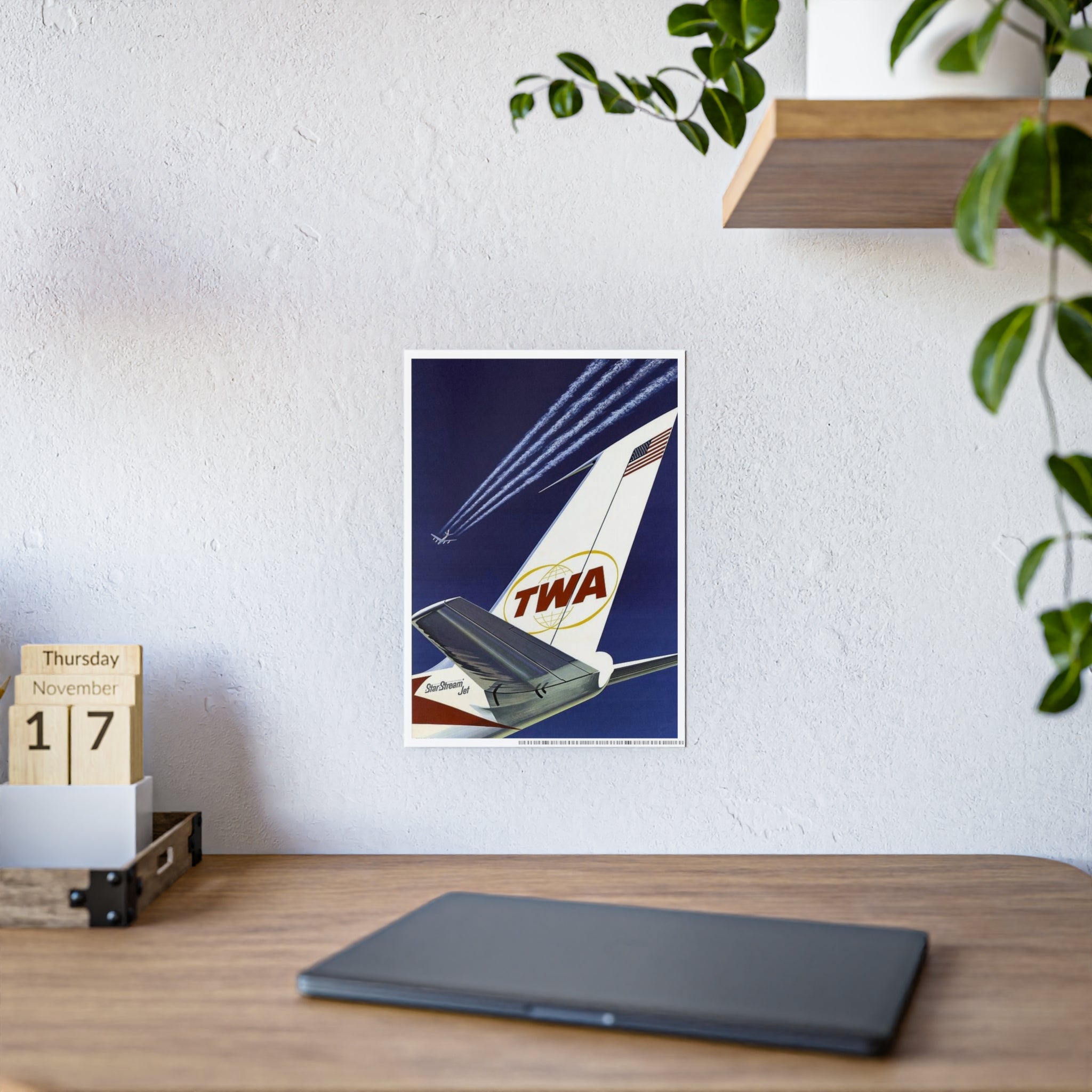 Vintage TWA Airline Poster Print — Retro Aviation Wall Art
