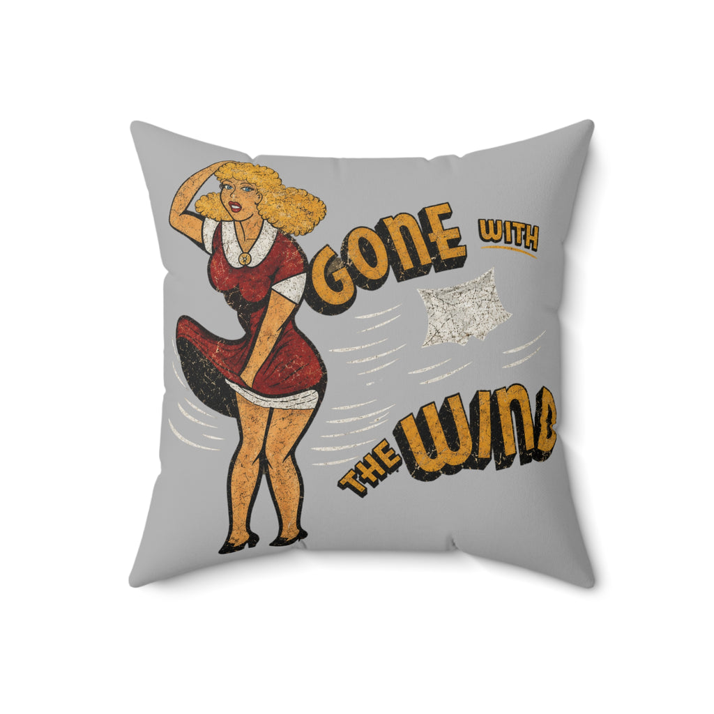 Throw Pillow — Retro Pin-Up "Gone With The Wind" Decorative Cushion